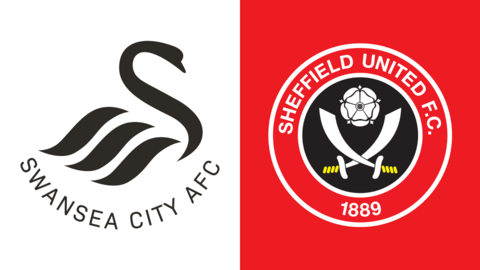 The club crests of Swansea City and Sheffield United side by side