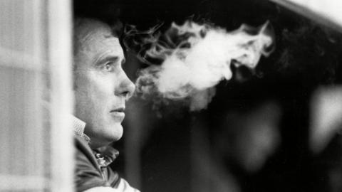 Former boss John Docherty in the dugout for Millwall in 1986