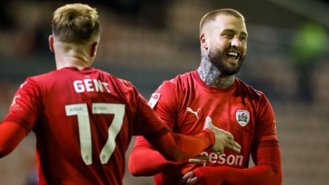 Stephen Humphrys celebrates his goal against Rotherham