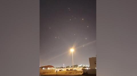 Lights in the sky above Doha