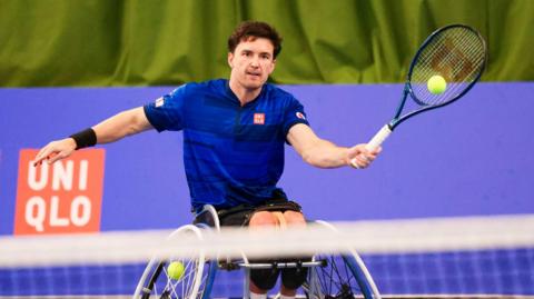 Gordon Reid competing in the Wheelchair Masters