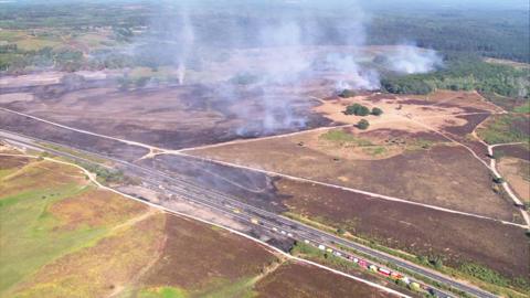 Wildfire aerial footage