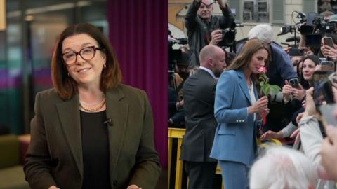 Split image, Daniela Relph on the left and Kate Middleton on the right