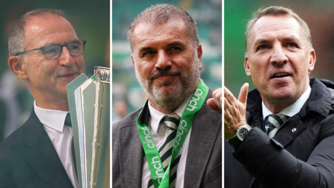 Martin O'Neill, Ange Postecoglou and Brendan Rodgers