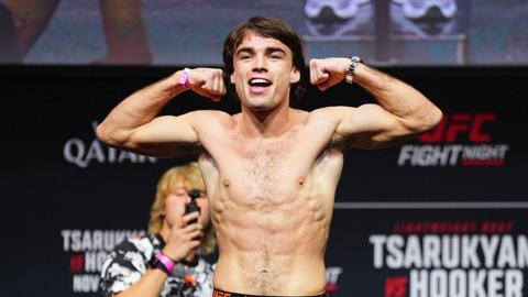Luke Riley weighs in for his fight against Bogdan Grad in November