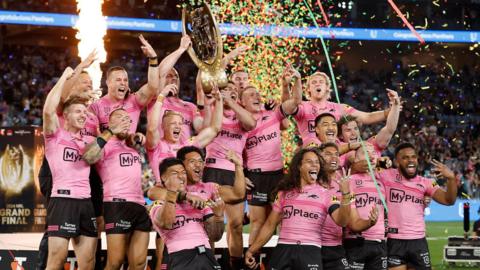 Penrith Panthers celebrate winning the 2024 NRL Grand Final