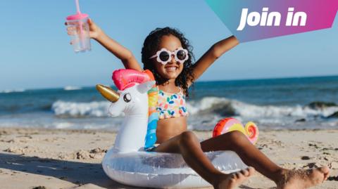 a child on the beach