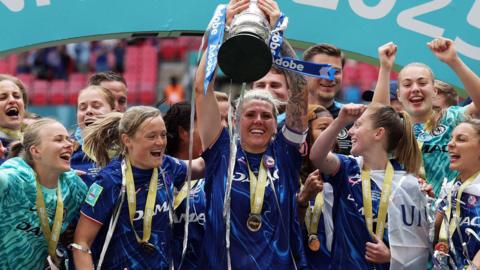 Millie Bright lifts trophy