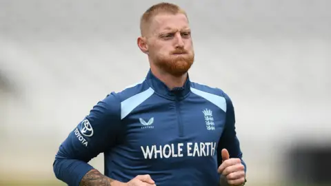 England captain Ben Stokes during a training session