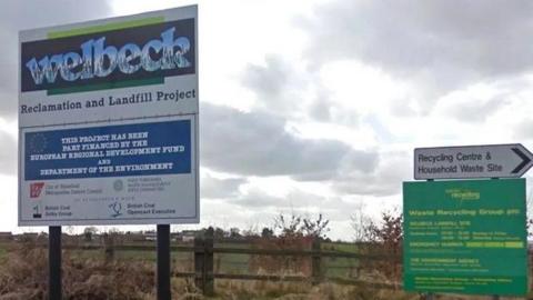 Sign at former Welbeck landfill site