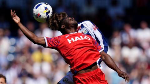 West Bromwich Albion's Isaac Price and Ipswich Town's Azor Matusiwa battle for the ball