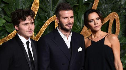 Brooklyn, Victoria and David Beckham