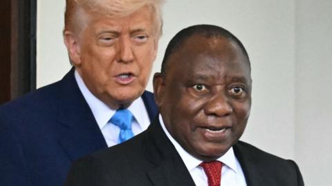 Cyril Ramaphosa visits Donald trump at the White House in May.