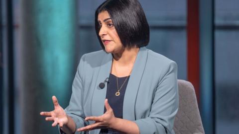 Home Secretary Shabana Mahmood appearing on the BBC One current affairs programme, Sunday with Laura Kuenssberg