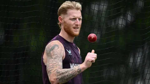 England's Ben Stokes during a training session