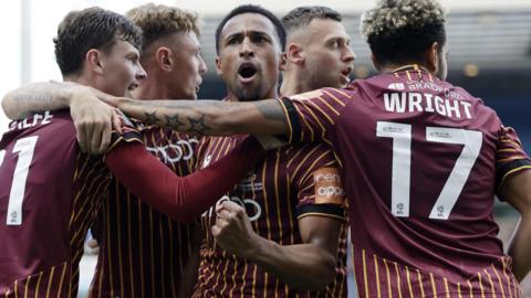 Bradford celebrate goal