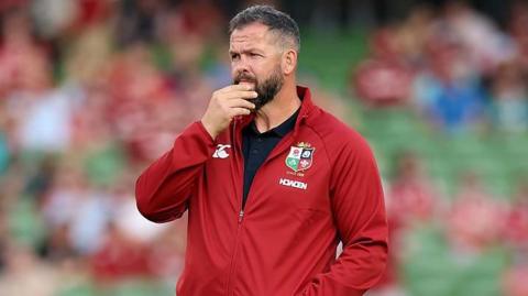 Lions head coach Andy Farrell looks pensive