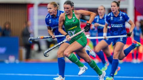Ireland’s Emily Kealy in action against Scotland