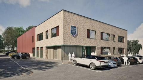 An artist impression of a new school building