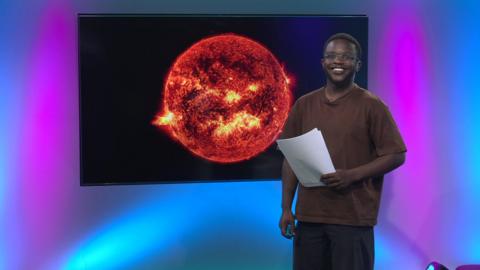 De-Graft on the Newsround set