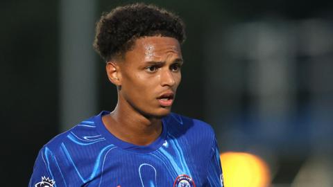Omari Kellyman in a Chelsea shirt