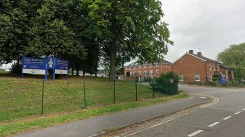 Streetview image of the entrance to Saint Benedict Catholic Voluntary Academy