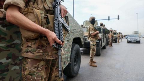 Lebanese army soldiers man a checkpoint in Beirut, Lebanon, on 14 May 2026