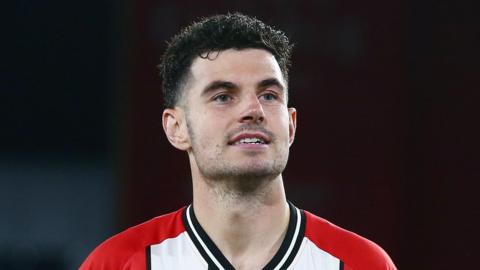 John Egan playing for Sheffield United