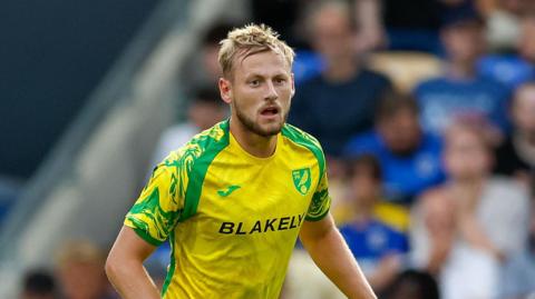 Harry Darling in action for Norwich City during pre-season in the 2026-27 season