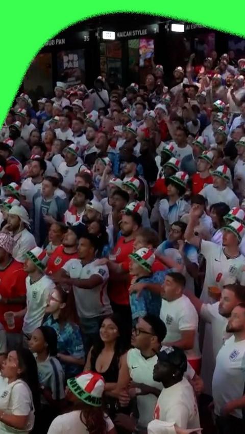 England fans celebrate Anthony Gordon opener