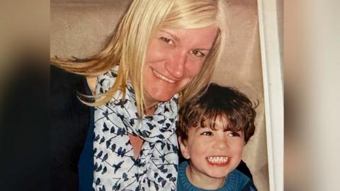 Rachel is pictured with her son Jonah