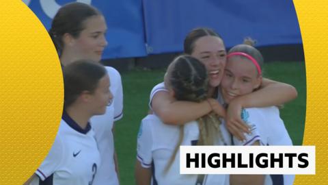 Niamh Peacock celebrates after scoring England's first goal during their 2-0 win over Poland