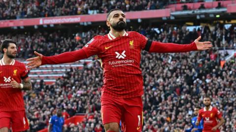 Mohamed Salah opens the scoring for Liverpool versus Chelsea