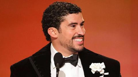 Bad Bunny receives the award for Album of the Year at the 68th Grammy Awards in 2026