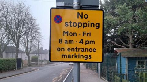 Parking restrictions outside St Giles Academy, Lincoln
