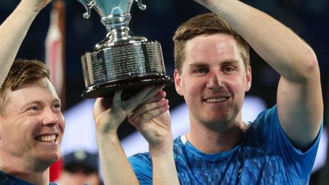 Henry Patten after winning the 2025 Australian Open men's doubles final