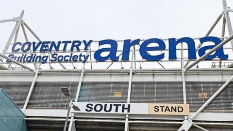 Close up of the outside of South Stand at the Coventry Building Society Arena