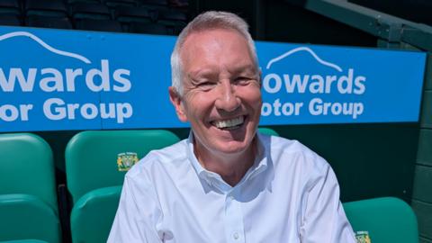 Stuart Robins sat in the stand at Huish Park