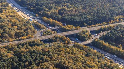 An aerial view of the Wisley interchange 