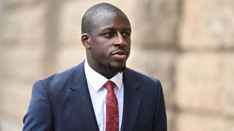 Benjamin Mendy arrives at Chester Crown Court in July 2023