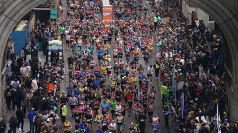Runners during the 2024 London Marathon