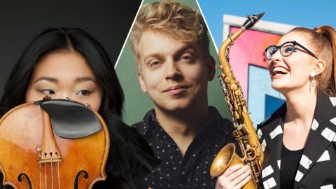 Split image of musicians for 2026 Proms