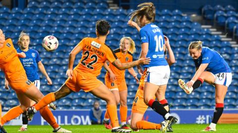 Glasgow City and Rangers players