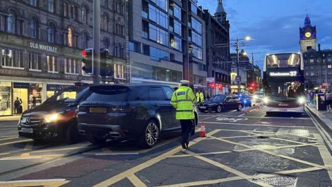 The allegedly stolen car on Princes Street