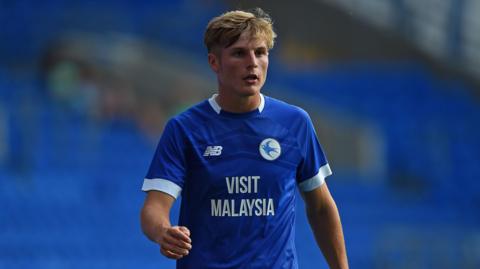 Tom Davies in pre-season action for Cardiff last year 