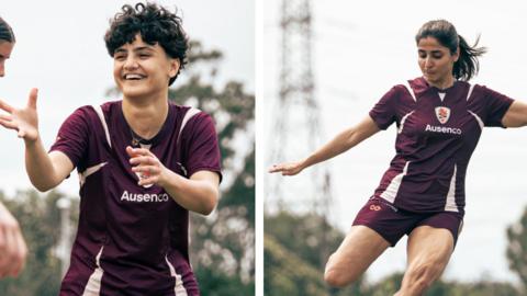 Two Iranian football players training with Brisbane Roar
