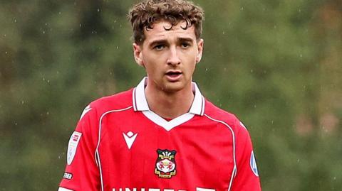 Lewis Brunt in action for Wrexham