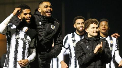 St Mirren celebrate a 1-0 win over Hearts