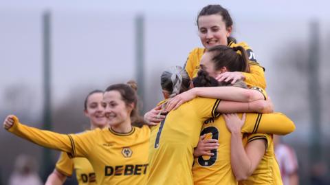 Wolverhampton Wanderers celebrate a goal against Cheltenham