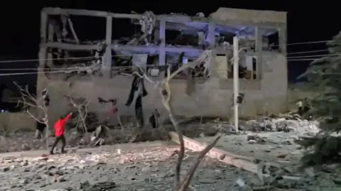 Damaged building in Pardis,IRan